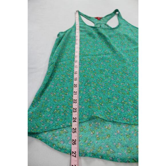 Bongo Green Floral Racerback Tank Top Size Large - Picture 7 of 7